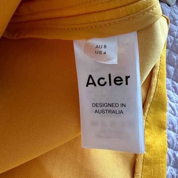 NWT Acler Selkin Off-the-shoulder Linen-blend Mini Sheath Dress In Citrus - Picture 6 of 7